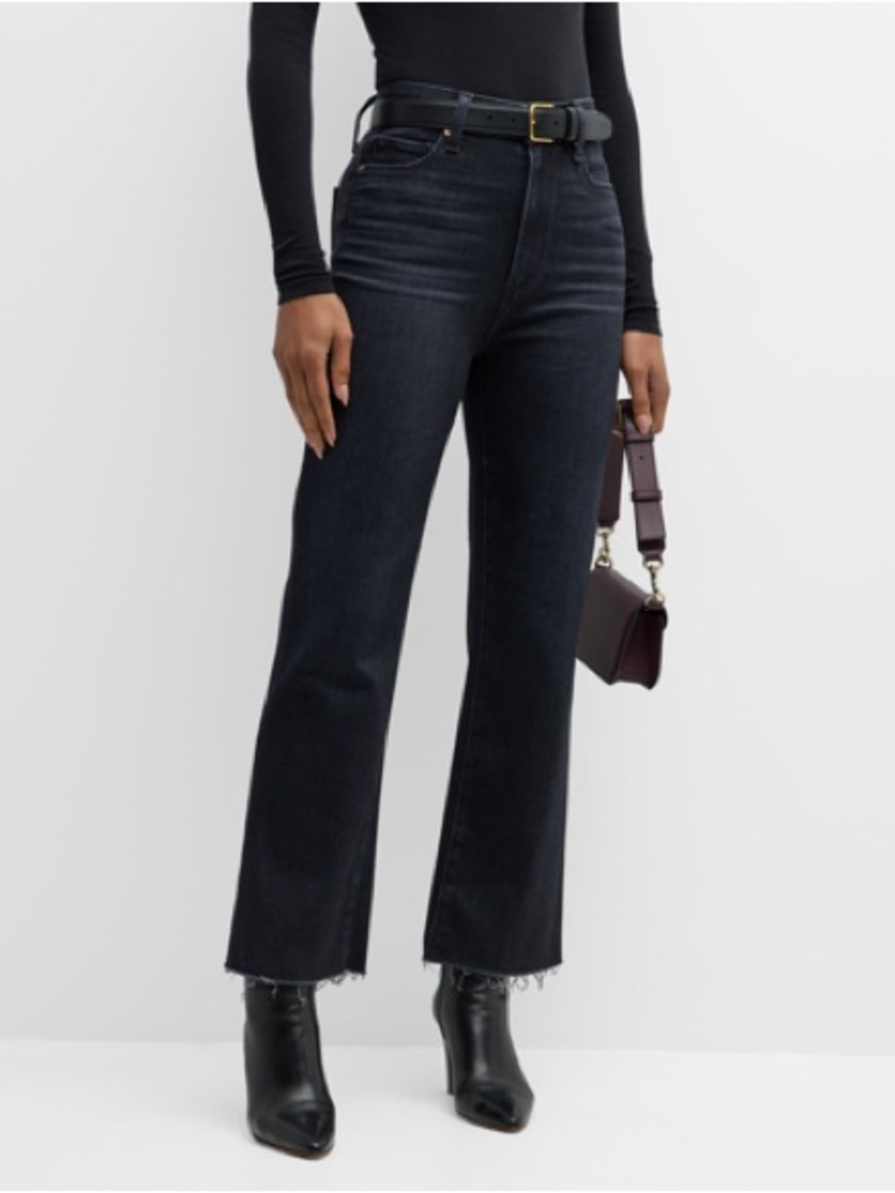 PAIGE Relaxed Claudine Dark Gray Wide-Leg High-Rise Jeans